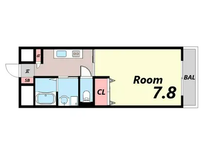 インタービレッジ土山(1K/9階)の間取り写真