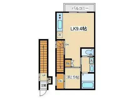 エムズヴィラ(1LDK/2階)の間取り写真