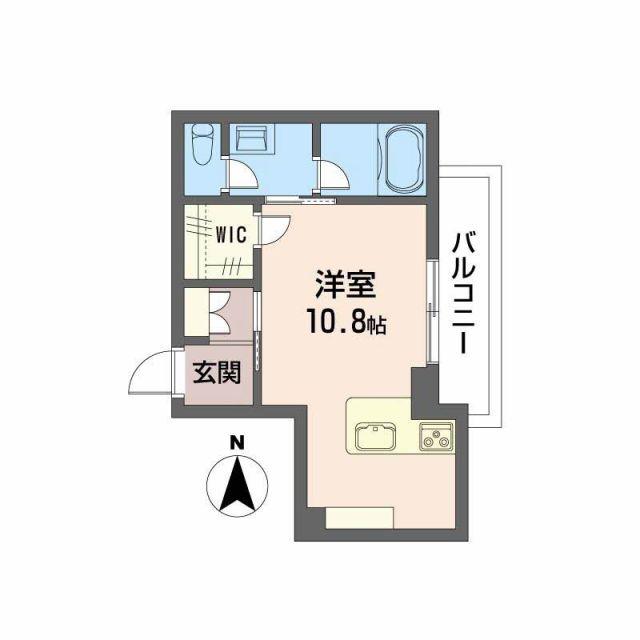 ユーグレイス東島田(ワンルーム/4階)の間取り写真