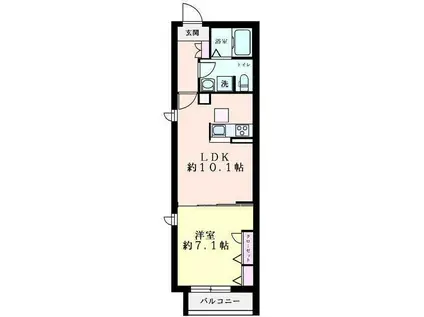 IP STAGE東神奈川(1LDK/1階)の間取り写真