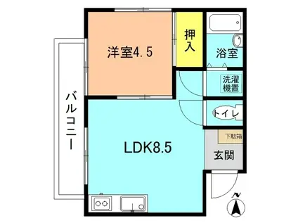 コーポ刈谷(1LDK/2階)の間取り写真