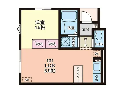 EFFORIA TRIA(1LDK/1階)の間取り写真