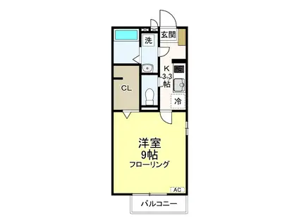 ブルームVII(1K/2階)の間取り写真