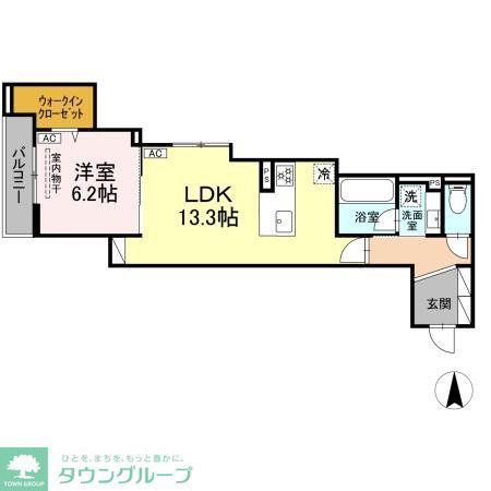 セレスティア中野上高田(1LDK/2階)の間取り写真