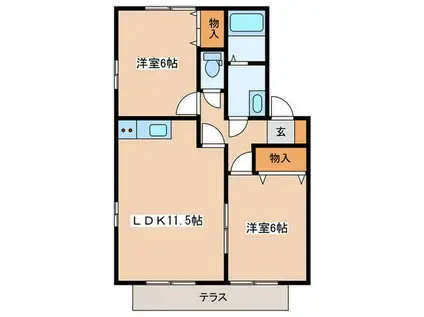 エクセレントII(2LDK/2階)の間取り写真