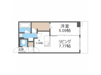 ピオネロ琴似(1LDK/5階)の間取り写真