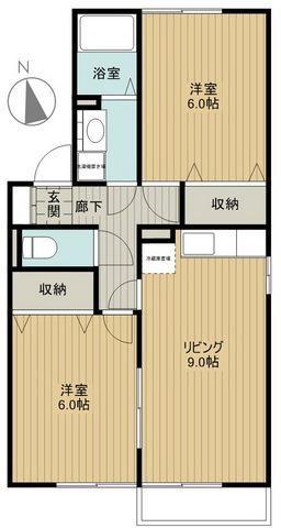 ミレニアムコート(2LDK/2階)の間取り写真