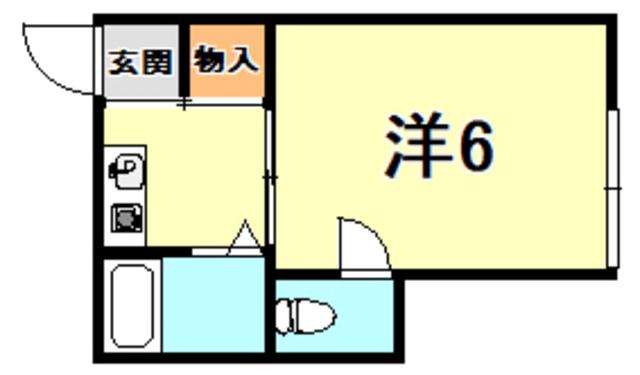 東峰コーポ(1K/2階)の間取り写真