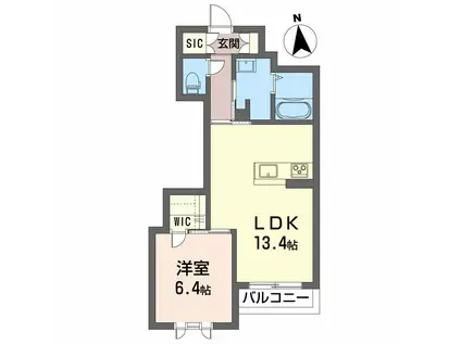 シャーメゾン ラ テール(1LDK/2階)の間取り写真
