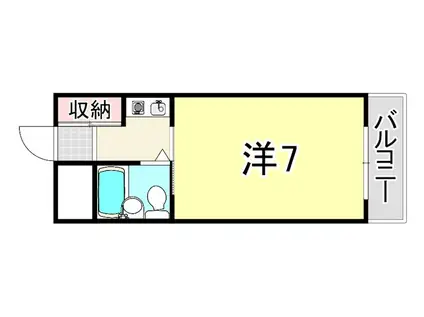 プティメゾン夙川江上町(1K/2階)の間取り写真