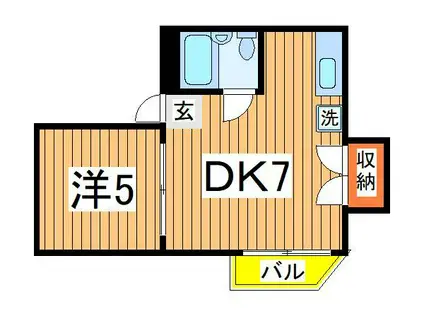 エメラルドハイム平和台(1DK/2階)の間取り写真