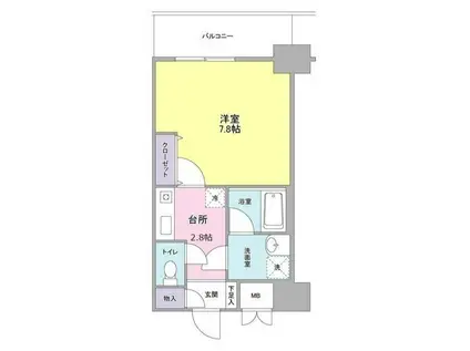 セレーノ品川(1K/2階)の間取り写真