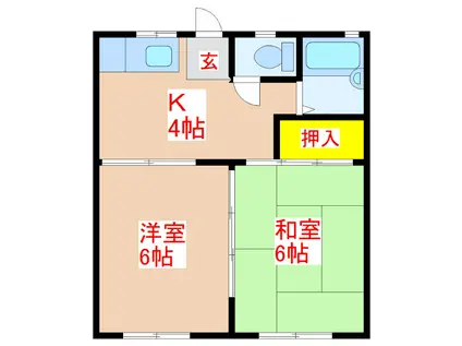 コーポみゆき(2K/2階)の間取り写真