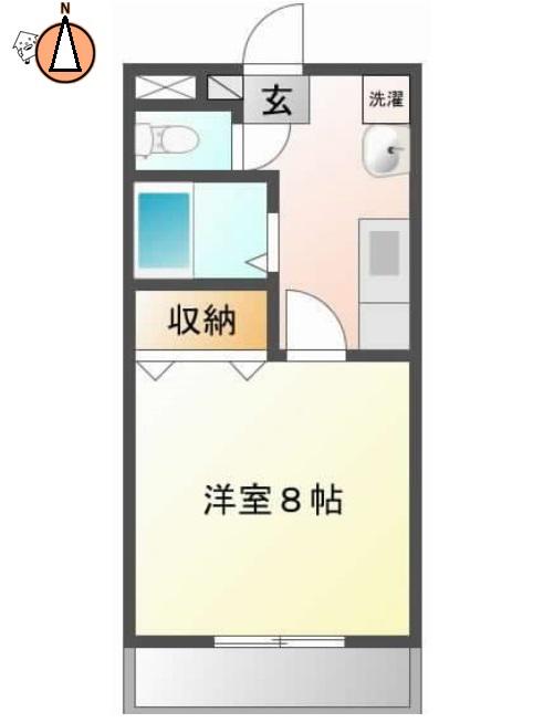 フレンチェスデン(1DK/2階)の間取り写真
