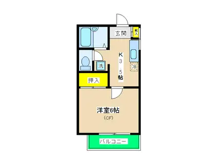 メゾン石原I(1K/2階)の間取り写真