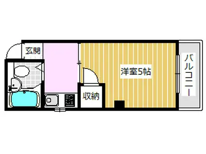 第二幸和マンション(1K/1階)の間取り写真