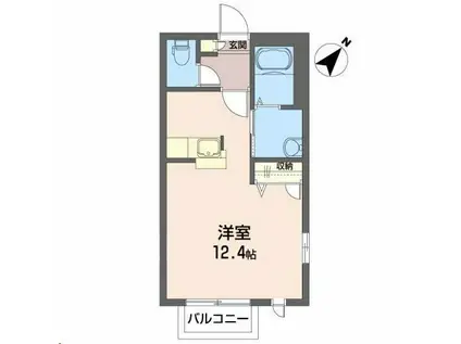 イーストII(ワンルーム/2階)の間取り写真