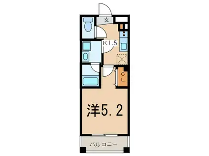 STUDIO ZPT(1K/5階)の間取り写真