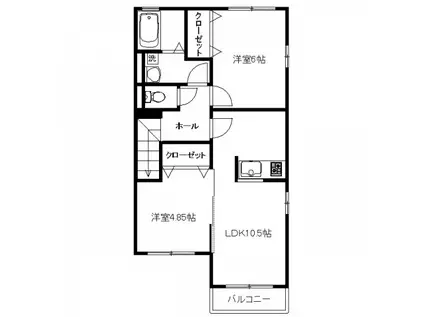 タイムガーデン(2LDK/1階)の間取り写真