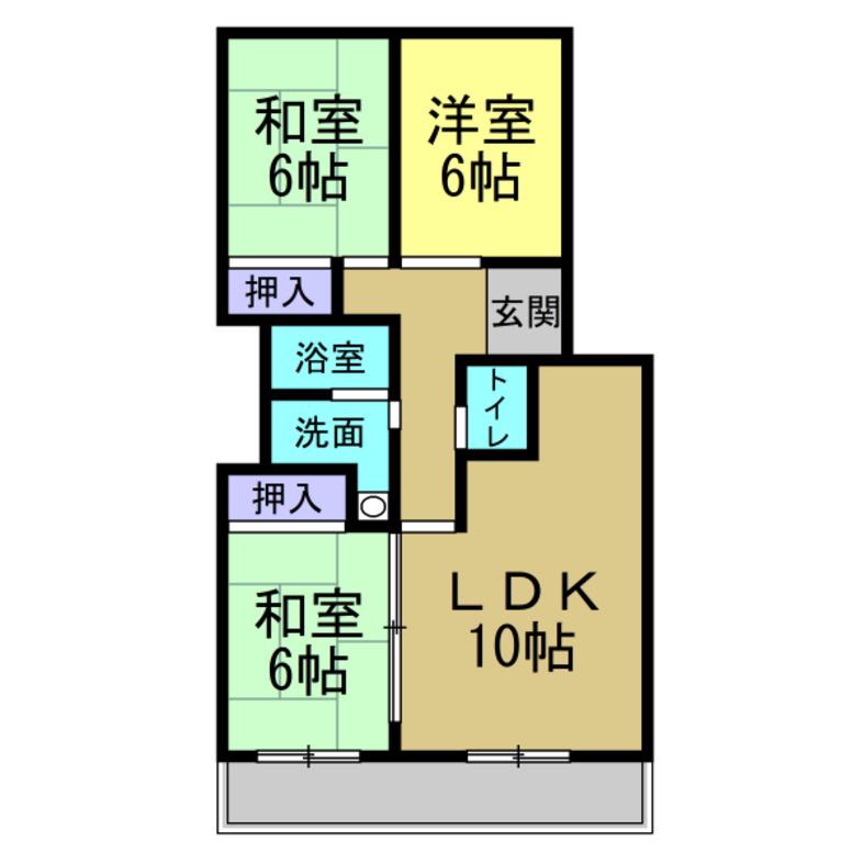 大豊ヒルズ(3LDK/1階)の間取り写真