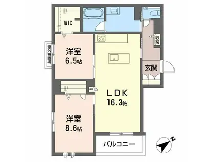 エクラージュ覚王山(2LDK/3階)の間取り写真