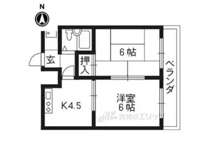 メゾン・ド・シプレ(2DK/1階)の間取り写真