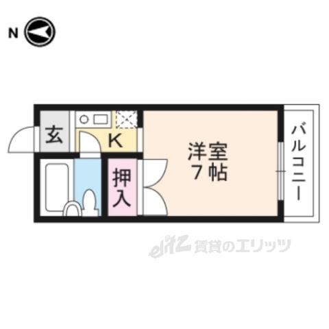 VERVEKYOTO(1K/1階)の間取り写真