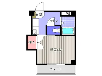 プラザ一福(1K/3階)の間取り写真