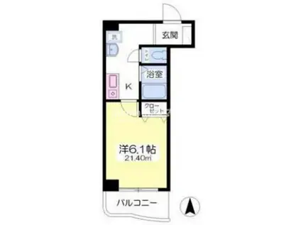 メゾンナカムラ北堀江(1K/5階)の間取り写真