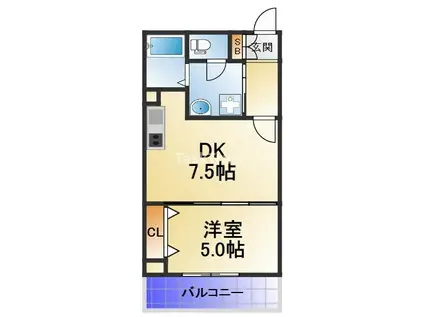 VILLETTA新森公園(1DK/3階)の間取り写真