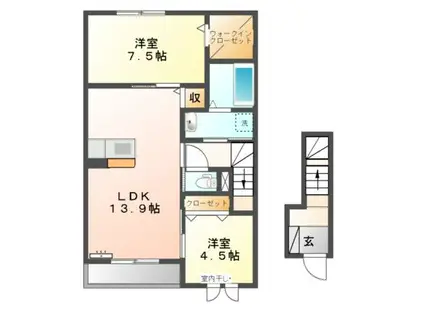 グリーンハイツ和泉II(2LDK/2階)の間取り写真