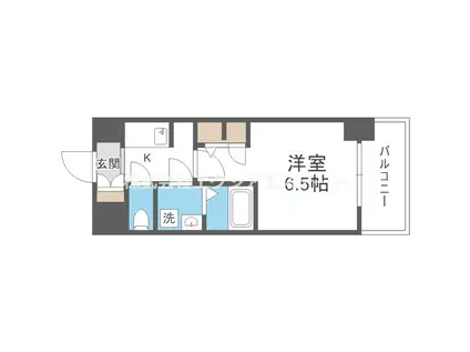 ES-GRANDE長居パークフロント(1K/5階)の間取り写真