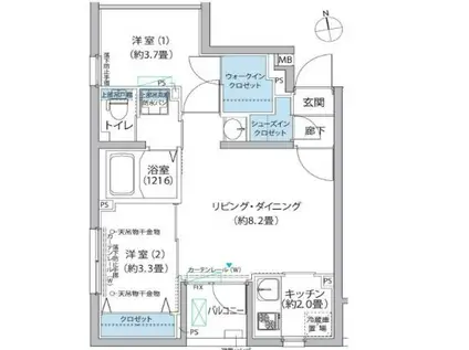 PERSICA NAKANO(2LDK/4階)の間取り写真