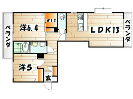 フレシール柳町(2LDK/1階)の間取り写真