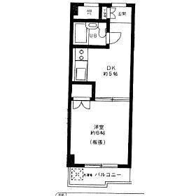 サンライズ梶が谷(1DK/2階)の間取り写真