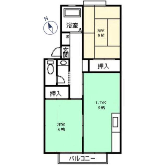 サンビレッジ知立A棟(2LDK/2階)の間取り写真