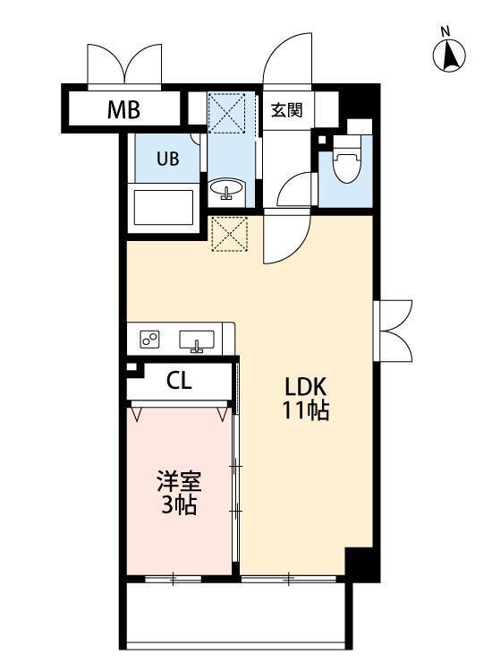 石塚ハイム(1LDK/1階)の間取り写真