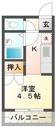 グリーンプラザ八木(1K/1階)の間取り写真