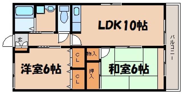 シティハイムマック(2LDK/1階)の間取り写真