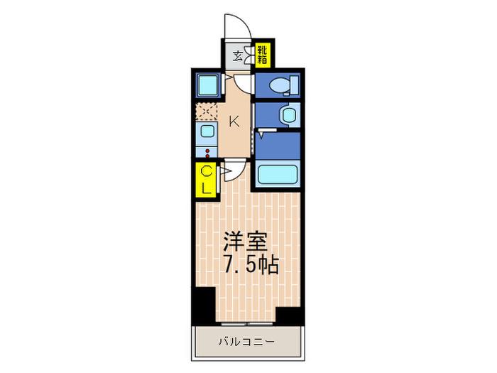セレニテ神戸元町クレア(1K/5階)の間取り写真
