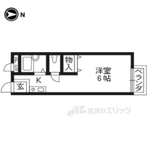KMハイツ(ワンルーム/1階)の間取り写真