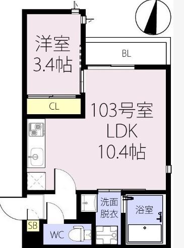 GRANDTIC 蓮田(1LDK/1階)の間取り写真