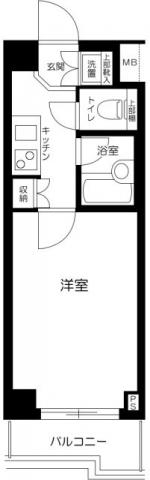 ルーブル森下弐番館(1K/6階)の間取り写真