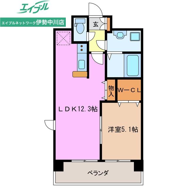 アンジューVI(1LDK/1階)の間取り写真