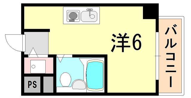 ハーバーヒル大倉山(ワンルーム/2階)の間取り写真