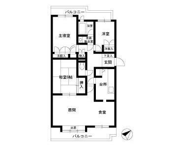 パークノヴァ三軒茶屋(3LDK/2階)の間取り写真