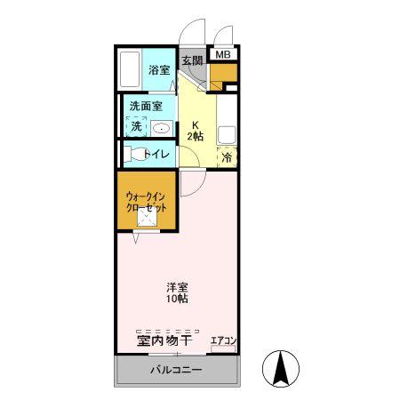 エスペランサ(1K/1階)の間取り写真