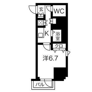 スパシエ八王子クレストタワー(1K/4階)の間取り写真