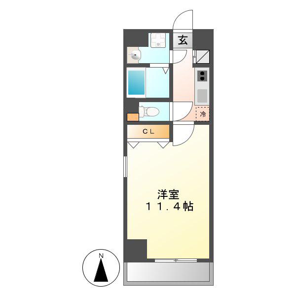 クピットガーデン千代田(1K/8階)の間取り写真