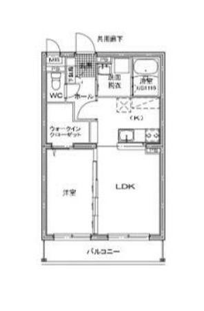 フルール小池原(1LDK/1階)の間取り写真